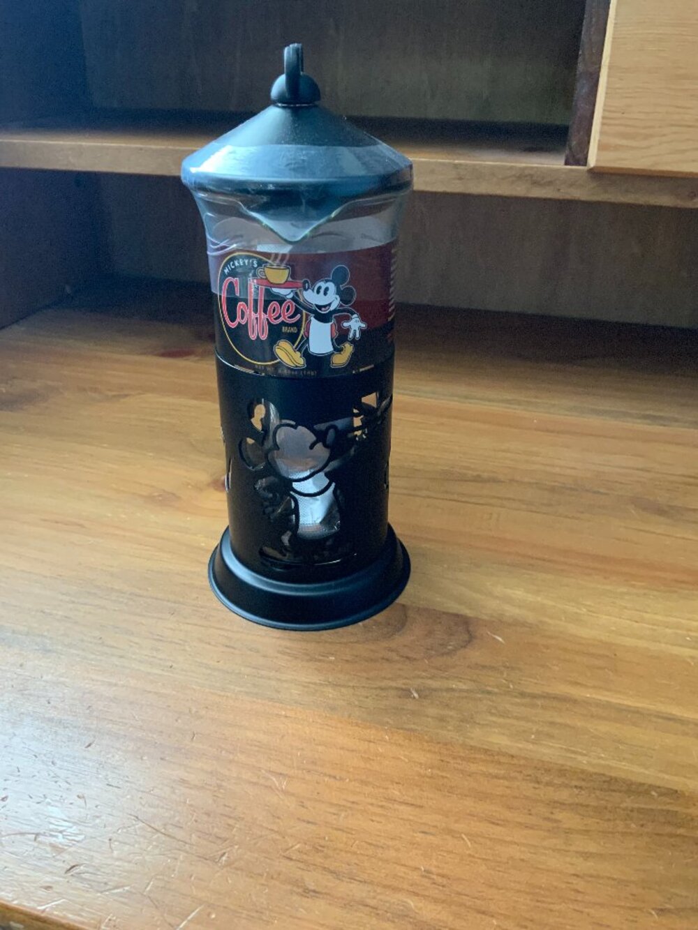 DISNEY PARKS MICKEY'S COFFEE FRENCH PRESS SEALED with COFFEE
